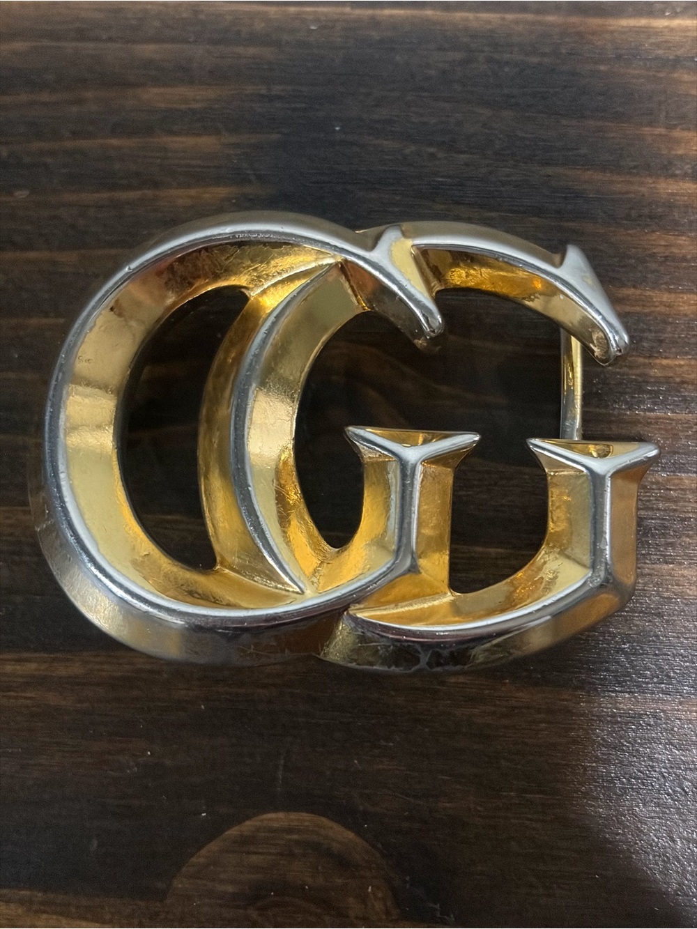 Gucci Vintage Gold Plated Double G Logo Belt Buckle. - Picture 1 of 13